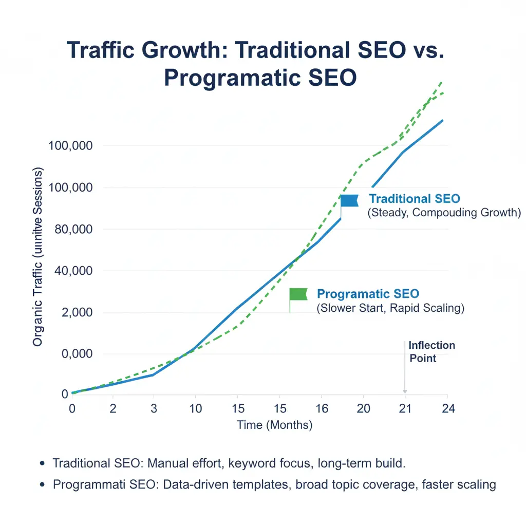Graph-comparing-Traditional-vs-Programmatic-SEO-traffic-growth-curves
