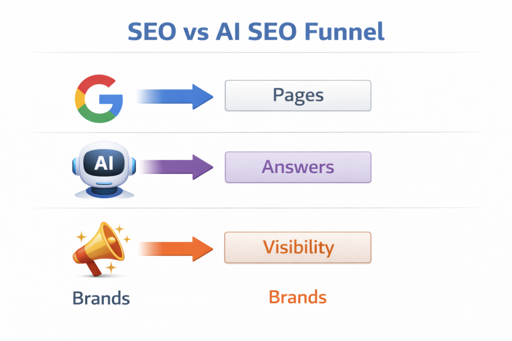 SEO vs AI SEO Funnel
