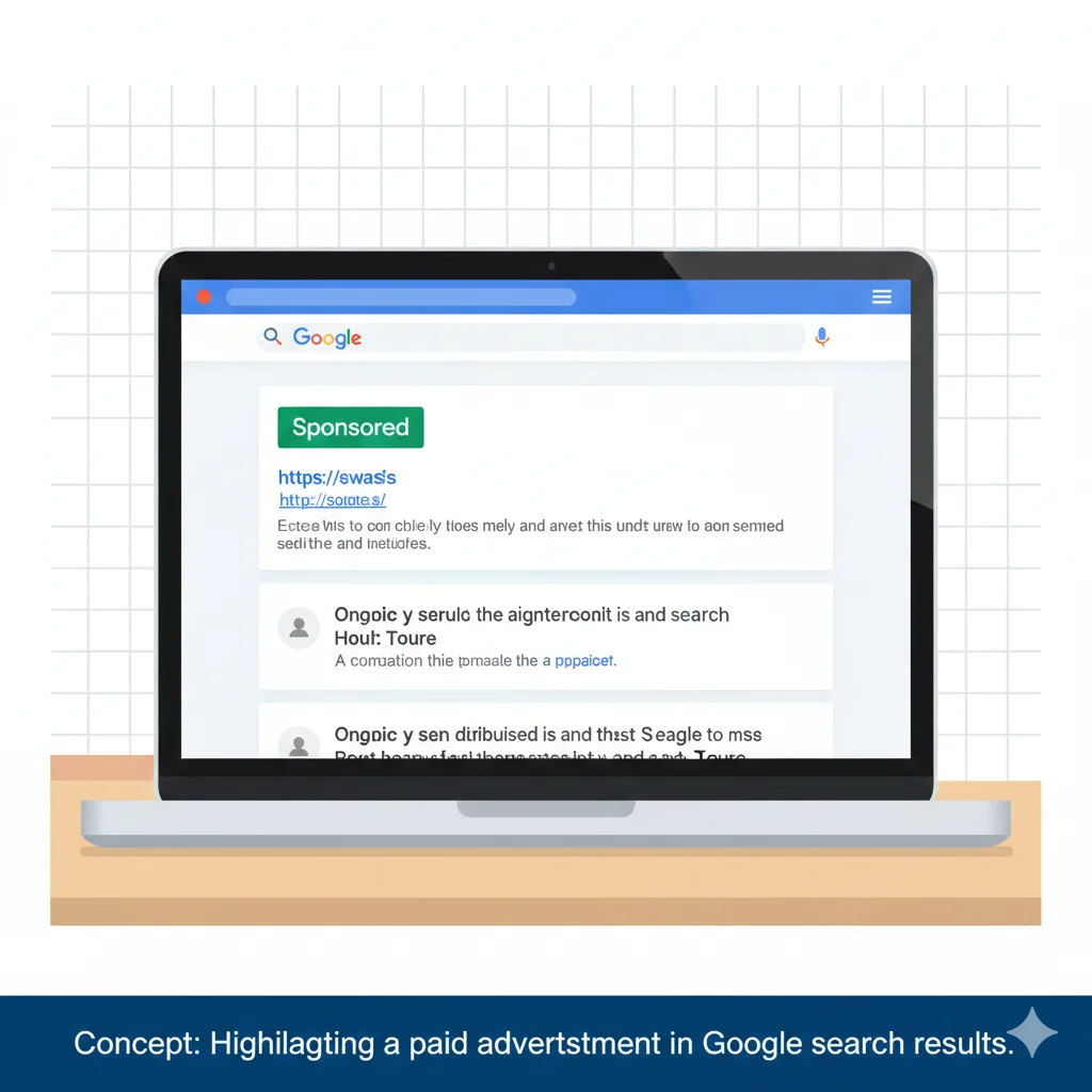 ppc google ads example showing sponsored search results
